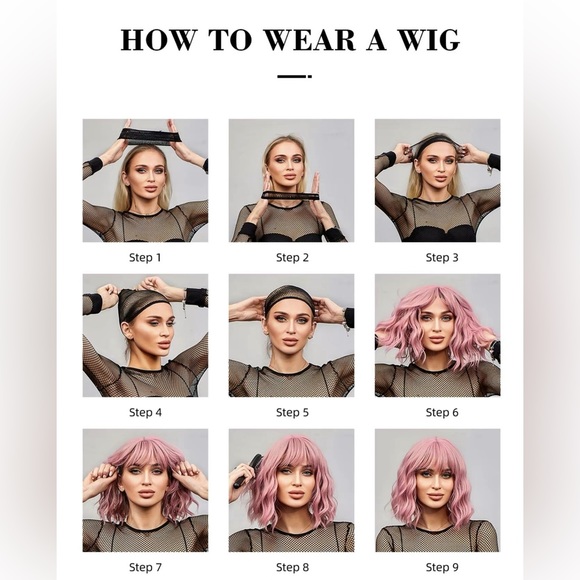 Shoulder length Wig Brunette Bangs brown hair - Picture 5 of 7